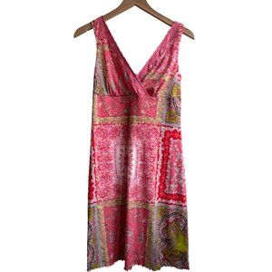 Vtg Y2K Xhilaration Paisley Beaded Lace Babydoll Cami Dress Mallcore Large